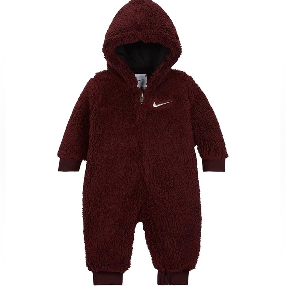 NIKE Baby Boys or Baby Girls Frosty Fun Sherpa Hooded Onesie Size 9 Months